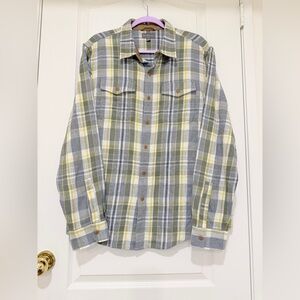 LL Bean Men's Signature Heritage Textured Flannel Shirt Size L Slim Fit Grey